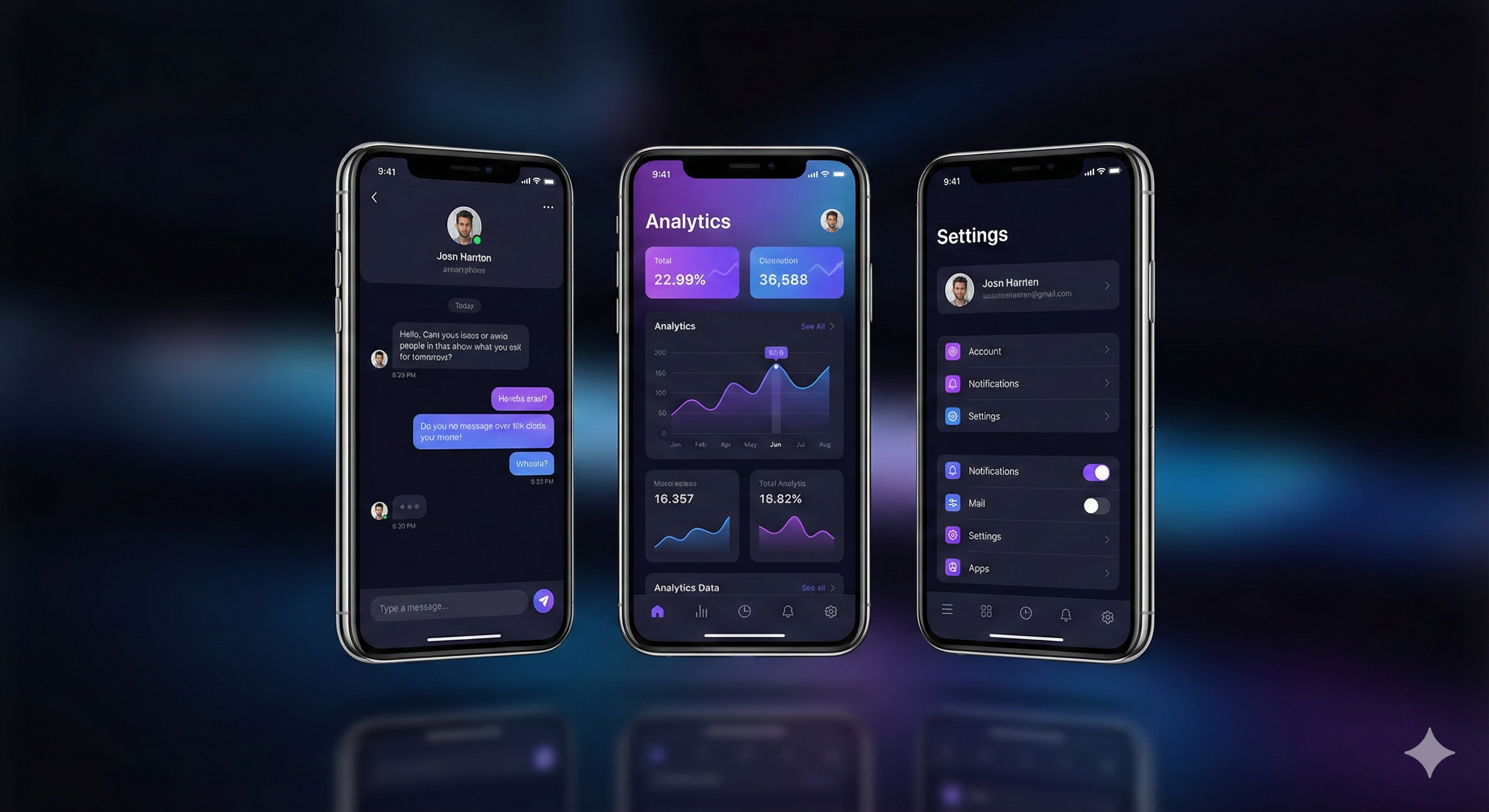 Modern mobile app UI screens developed by Melon Sync